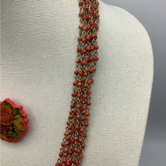 Red Orange Floral Vintage Jewlery Lot /Hallmark - Picture 8 of 12